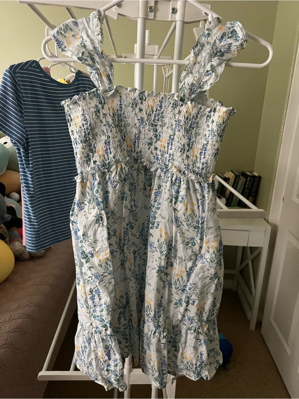 Janie & Jack Girls White Floral Smocked Sundress